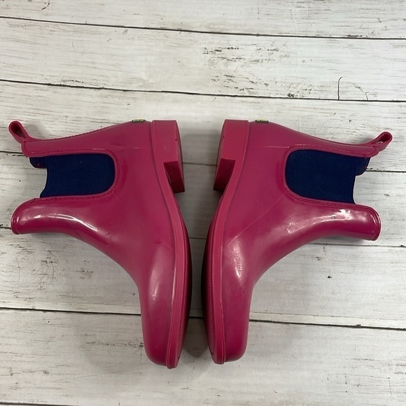 Lauren Ralph Lauren Hot Pink Rubber Chelsea Rain Booties - Picture 6 of 11